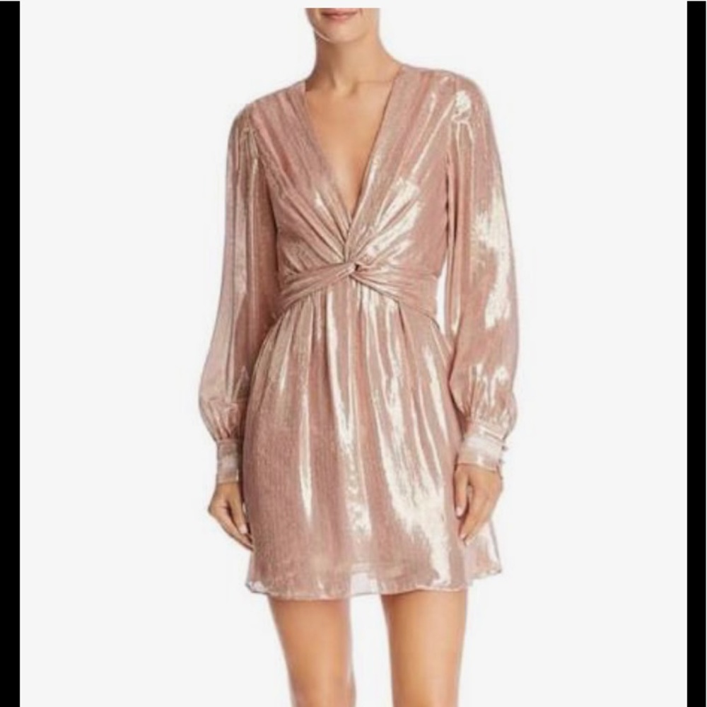 Ramy Brook Elsie plunging metallic dress—NWT
